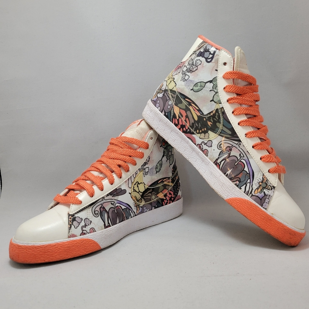 Nike Blazer High Women's Size 9.5 317808-115 Sail Coral White Butterfly …